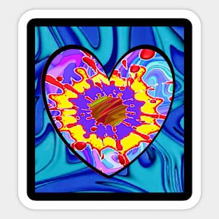 blue marble heart pop art Sticker